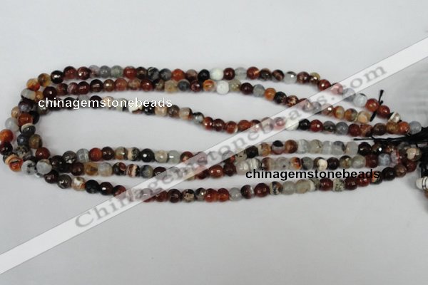 CAG1515 15.5 inches 8mm faceted round fire crackle agate beads