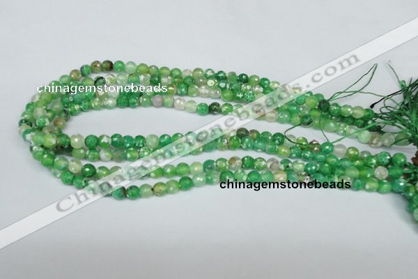 CAG1516 15.5 inches 8mm faceted round fire crackle agate beads