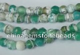 CAG1517 15.5 inches 8mm faceted round fire crackle agate beads