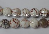 CAG1520 15.5 inches 10mm faceted round fire crackle agate beads