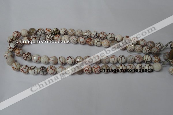 CAG1520 15.5 inches 10mm faceted round fire crackle agate beads