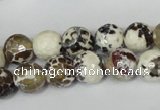 CAG1522 15.5 inches 10mm faceted round fire crackle agate beads