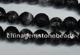 CAG1524 15.5 inches 10mm faceted round fire crackle agate beads