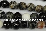 CAG1525 15.5 inches 10mm faceted round fire crackle agate beads