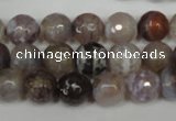 CAG1526 15.5 inches 10mm faceted round fire crackle agate beads