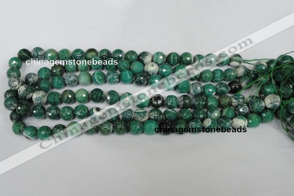 CAG1527 15.5 inches 10mm faceted round fire crackle agate beads