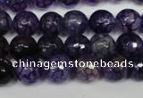 CAG1529 15.5 inches 10mm faceted round fire crackle agate beads