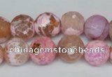 CAG1536 15.5 inches 12mm faceted round fire crackle agate beads