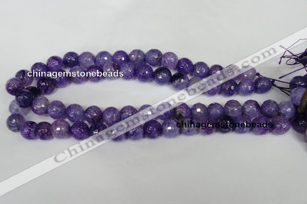 CAG1537 15.5 inches 12mm faceted round fire crackle agate beads