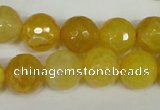 CAG1539 15.5 inches 12mm faceted round fire crackle agate beads