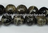 CAG1540 15.5 inches 12mm faceted round fire crackle agate beads