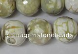 CAG1565 15.5 inches 18mm faceted round fire crackle agate beads