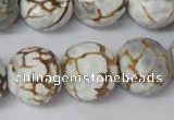 CAG1567 15.5 inches 18mm faceted round fire crackle agate beads