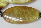 CAG1579 15.5 inches 20*40mm twisted oval fire crackle agate beads