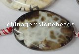 CAG1580 15.5 inches 25*35mm twisted oval fire crackle agate beads