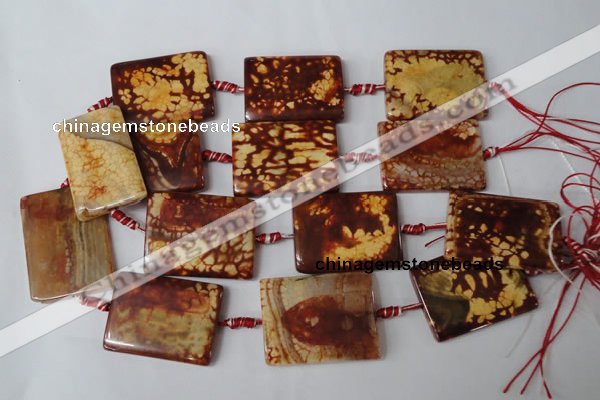 CAG1587 15.5 inches 30*40mm rectangle fire crackle agate beads