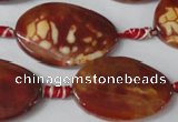 CAG1589 15.5 inches 20*30mm twisted oval fire crackle agate beads