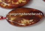 CAG1591 15.5 inches 22*38mm twisted oval fire crackle agate beads