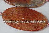 CAG1592 15.5 inches 25*50mm twisted oval fire crackle agate beads