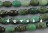 CAG1606 15.5 inches 8*10mm faceted rice green grass agate beads