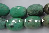 CAG1609 15.5 inches 15*20mm faceted drum green grass agate beads