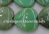 CAG1612 15.5 inches 30*30mm heart green grass agate beads