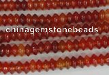 CAG1645 15.5 inches 3*6mm rondelle red agate gemstone beads