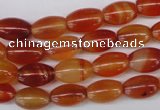 CAG1646 15.5 inches 8*12mm rice red agate gemstone beads