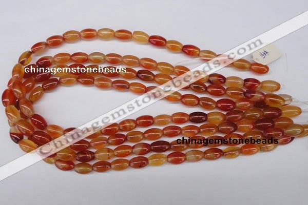 CAG1646 15.5 inches 8*12mm rice red agate gemstone beads