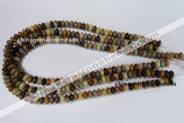 CAG1720 15.5 inches 5*8mm rondelle rainbow agate beads wholesale