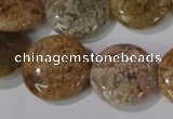 CAG1729 15.5 inches 20mm flat round rainbow agate beads wholesale