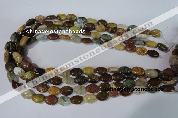 CAG1734 15.5 inches 10*14mm oval rainbow agate beads wholesale