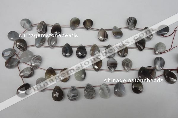 CAG1773 13*18mm faceted flat teardrop Chinese botswana agate beads