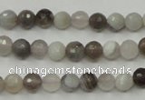 CAG1801 15.5 inches 6mm faceted round grey botswana agate beads