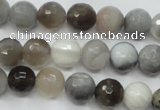 CAG1802 15.5 inches 8mm faceted round grey botswana agate beads