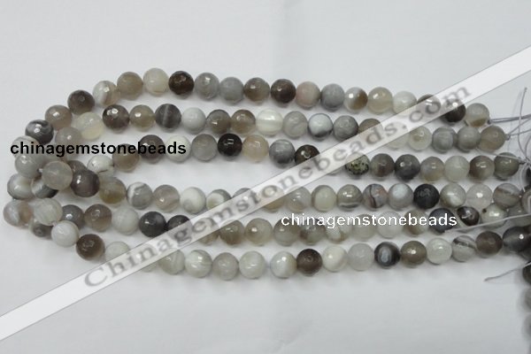 CAG1802 15.5 inches 8mm faceted round grey botswana agate beads