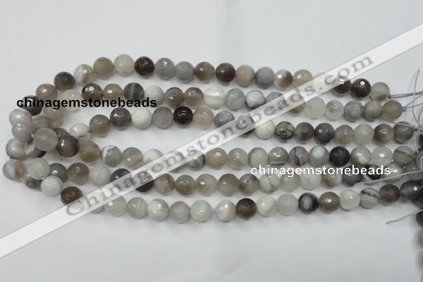 CAG1803 15.5 inches 10mm faceted round grey botswana agate beads