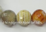 CAG1815 15.5 inches 14mm faceted round Chinese botswana agate beads