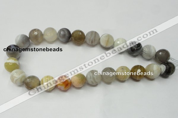 CAG1816 15.5 inches 16mm faceted round Chinese botswana agate beads