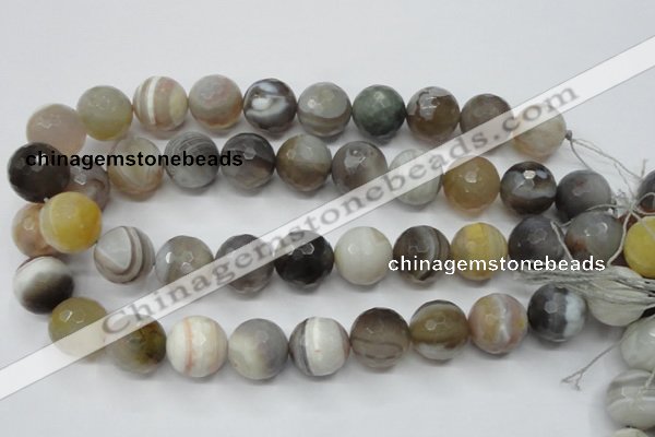 CAG1817 15.5 inches 18mm faceted round Chinese botswana agate beads