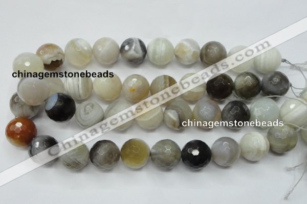 CAG1818 15.5 inches 20mm faceted round Chinese botswana agate beads