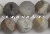 CAG1842 15.5 inches 18mm round matte druzy agate beads whholesale