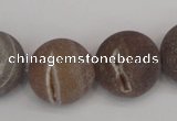 CAG1847 15.5 inches 20mm round matte druzy agate beads whholesale