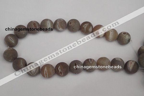 CAG1847 15.5 inches 20mm round matte druzy agate beads whholesale