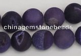 CAG1852 15.5 inches 14mm round matte druzy agate beads whholesale