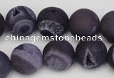 CAG1853 15.5 inches 16mm round matte druzy agate beads whholesale