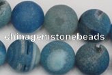 CAG1858 15.5 inches 18mm round matte druzy agate beads whholesale