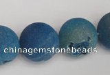 CAG1859 15.5 inches 20mm round matte druzy agate beads whholesale