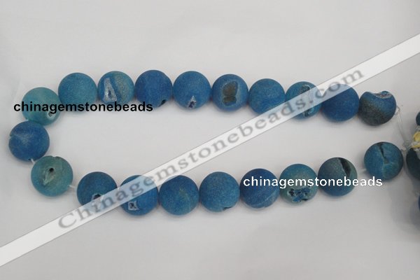 CAG1859 15.5 inches 20mm round matte druzy agate beads whholesale