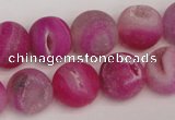 CAG1861 15.5 inches 14mm round matte druzy agate beads whholesale